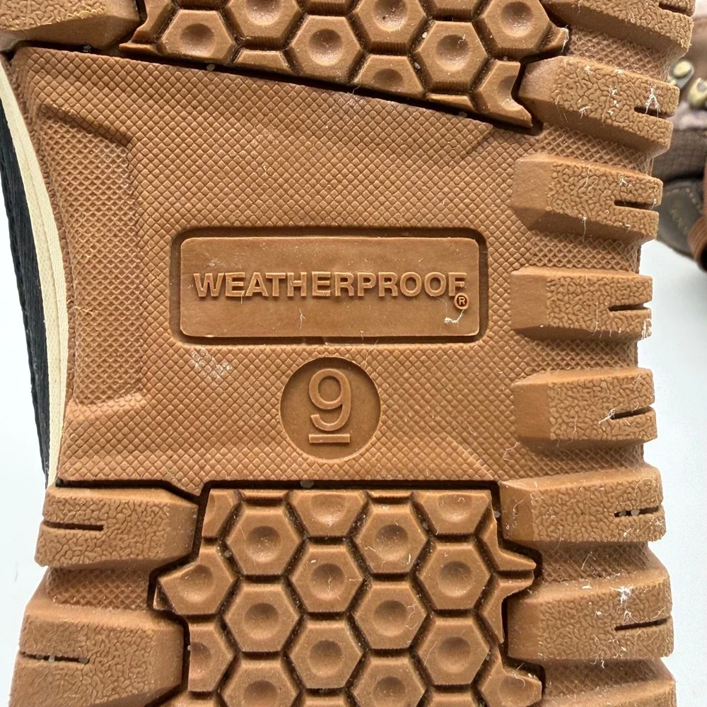 Weatherproof Slope Mens Brown Faux Fur Lined Ankle Boots Size 9M 164753